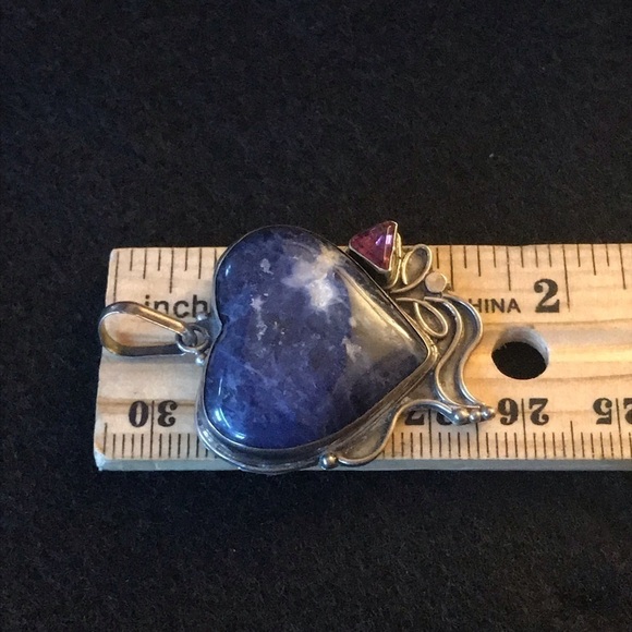 Blue & 925 silver heart charm Valentine's Day love - Picture 8 of 8